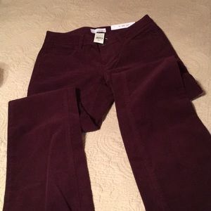 loft burgundy curvy boot cords
